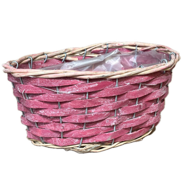 Korb Holzspan oval Set 22/26/30cm pink