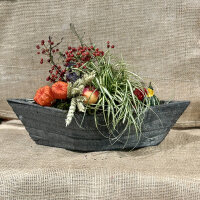 Holzboot 42x14x11,5cm grau